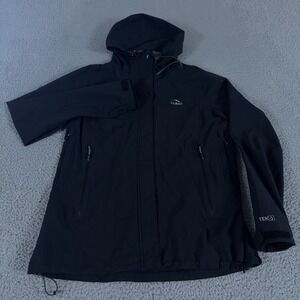 LL Bean Jacket Womens Medium Black Cresta Stretch Rain Tek Waterproof Breathable